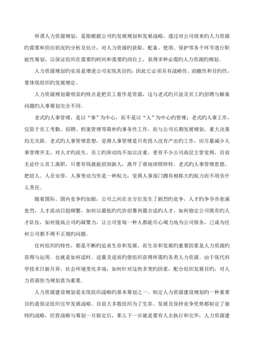 人力资源建设重点规划专题方案.docx