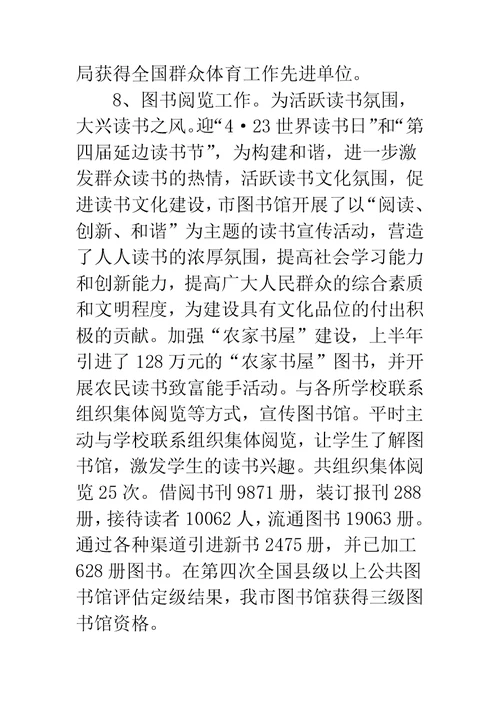 文体局工作总结及明年思路