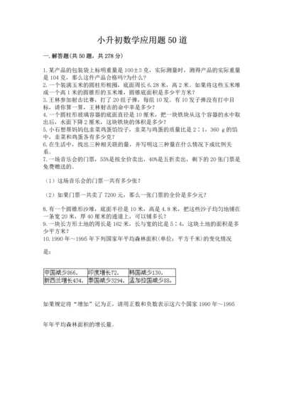 小升初数学应用题50道精品（有一套）.docx