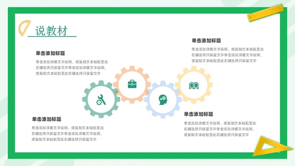 绿色简约风教师说课PPT模板