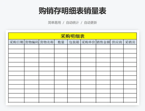 购销存明细表销量表