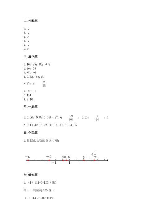 小学六年级下册数学期末测试卷1套.docx