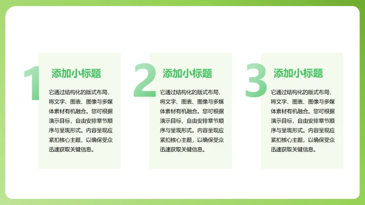 绿色大气工作总结汇报PPT模板