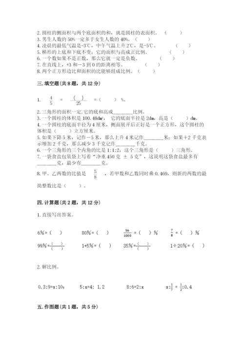 六年级下册数学期末测试卷含答案（研优卷）.docx