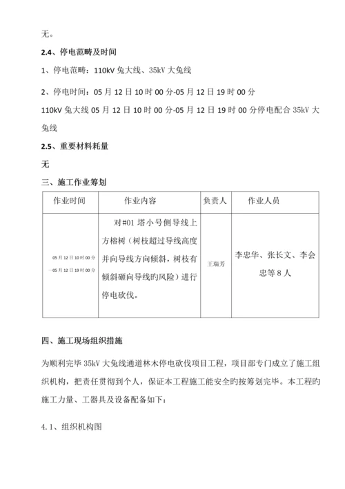 35kV线停电砍树综合施工专题方案.docx