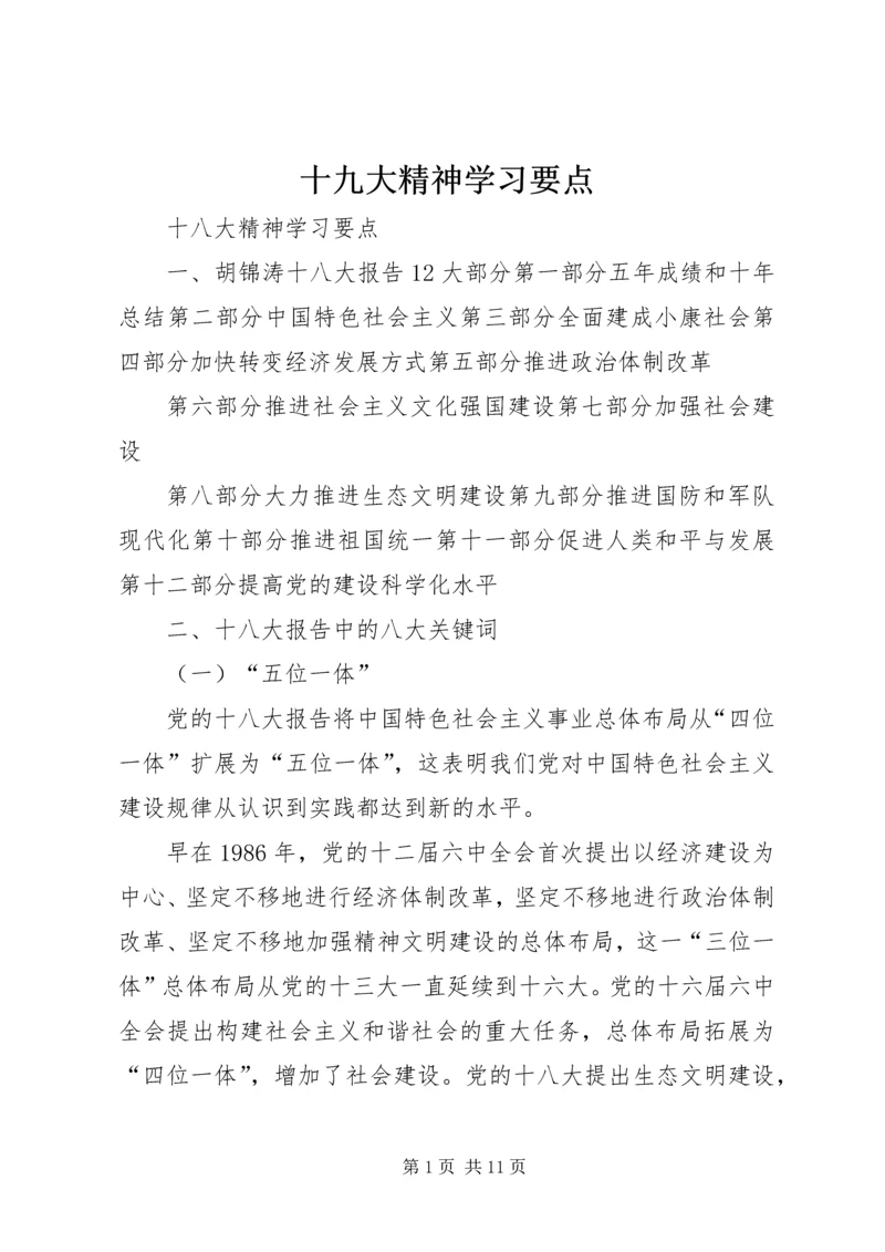 十九大精神学习要点.docx