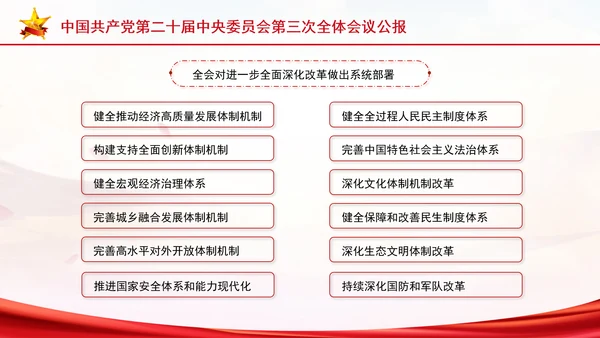 党的二十届三中全会三大重要部署与公报简明学习PPT课件