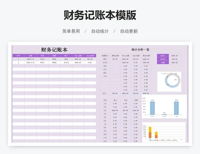 财务记账本模版