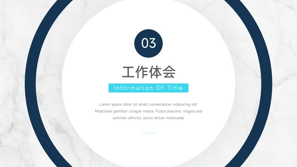 蓝色简洁大理石转正述职报告PPT模板