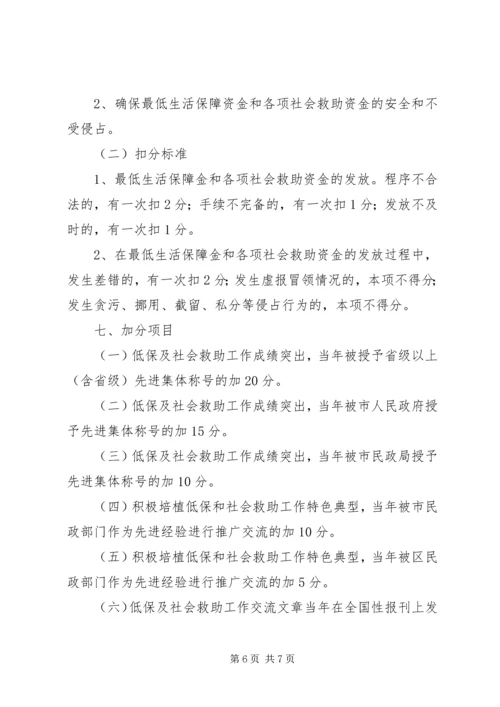 低保及社会救助工作考核实施办法修改.docx