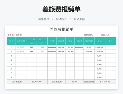 差旅费报销单