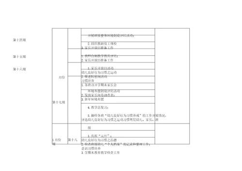 幼儿园教案行事历