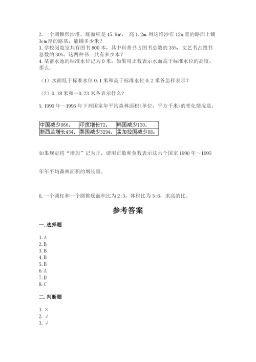 北京版六年级下册数学期末测试卷【学生专用】.docx