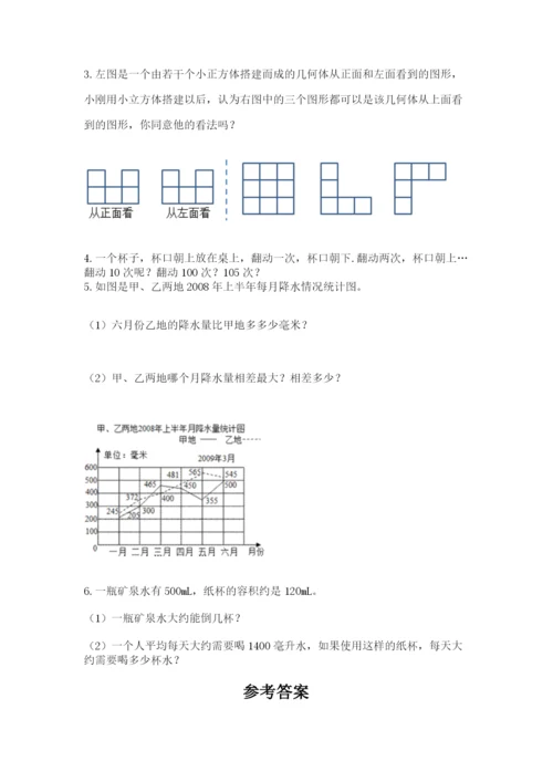 人教版五年级下册数学期末测试卷含答案解析.docx