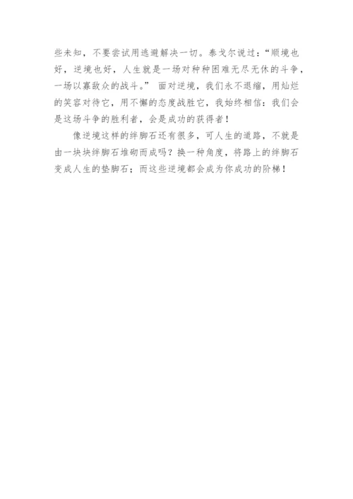 面对逆境议论文.docx