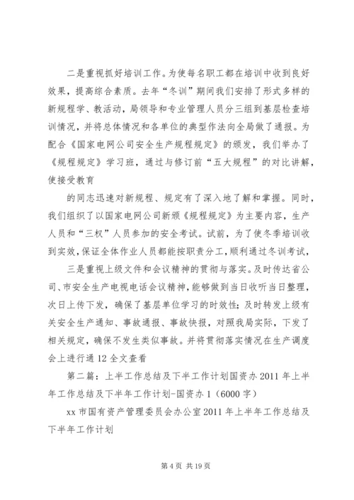 电业局上半年安全工作总结与下半年工作计划.docx