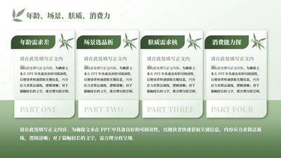 绿色商务风4项列表PPT单页