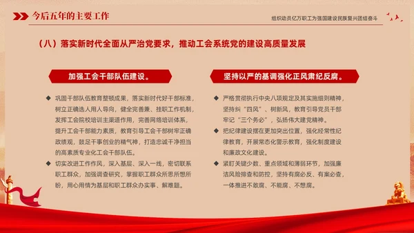 红色复古大气党建党课中国工会第十八次全国代表大会报告PPT职代会