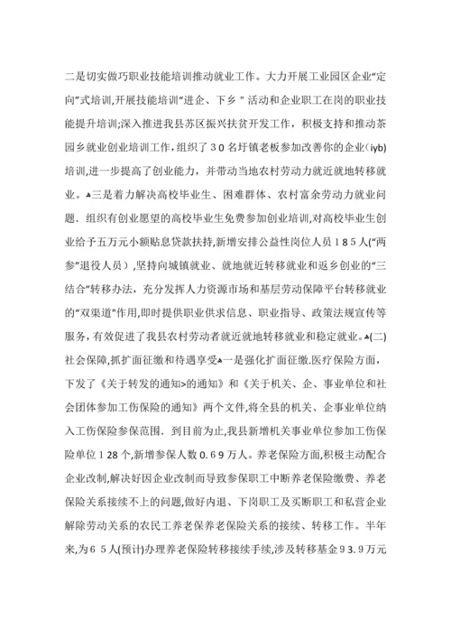 县人力资源和社会保障局工作总结.docx