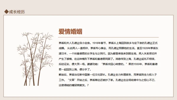 茅盾作家生平介绍通用PPT模板