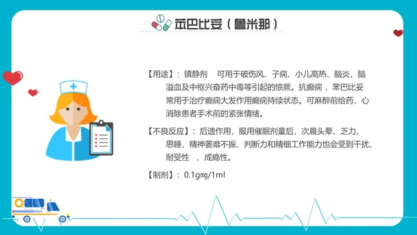 卡通内容型抢救车急救药品PPT课件急救知识