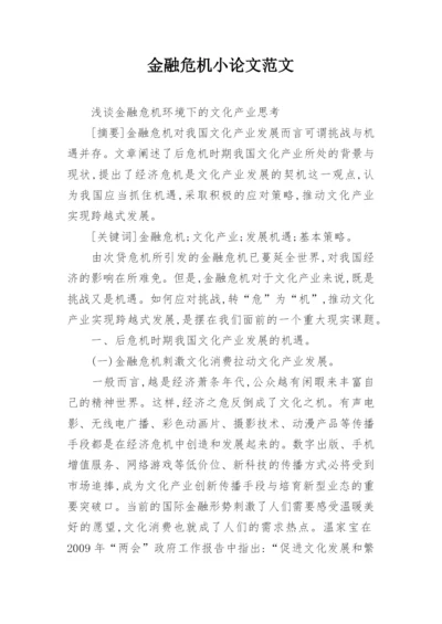 金融危机小论文范文.docx