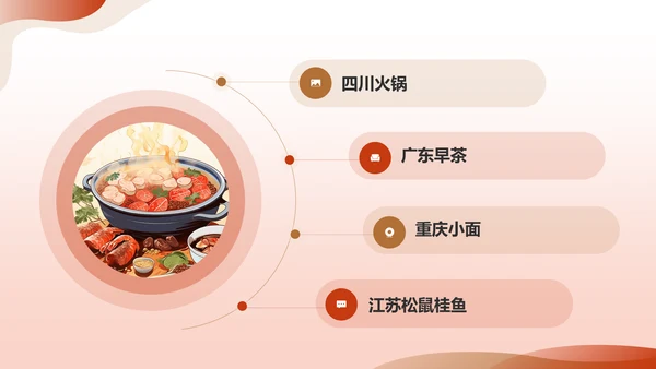 红色插画家乡美食介绍PPT模板