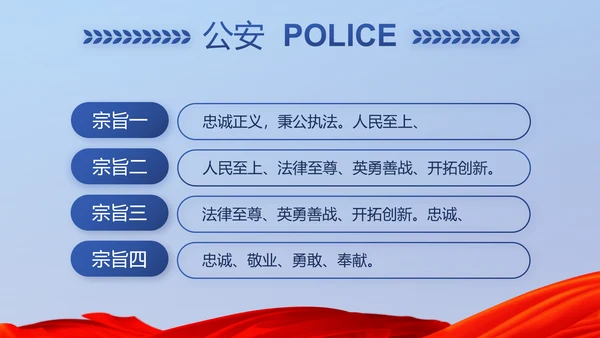 蓝色大气公安警察派出所演讲动态PPT