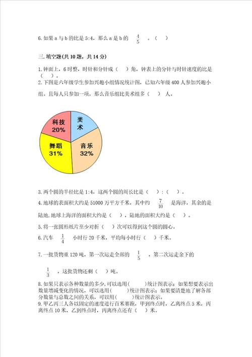 2022六年级上册数学期末测试卷综合卷