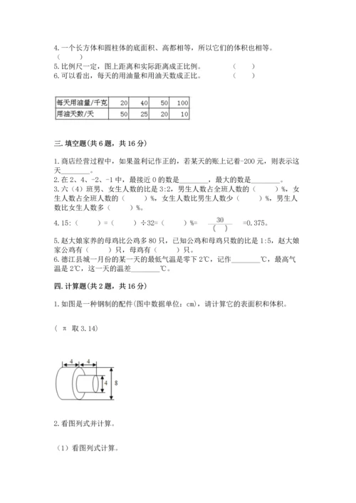 人教版六年级下册数学期末测试卷学生专用.docx