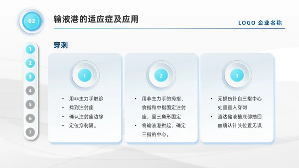 蓝色系微粒体风医疗输液港维护及注意事项培训PPT模板医疗护理