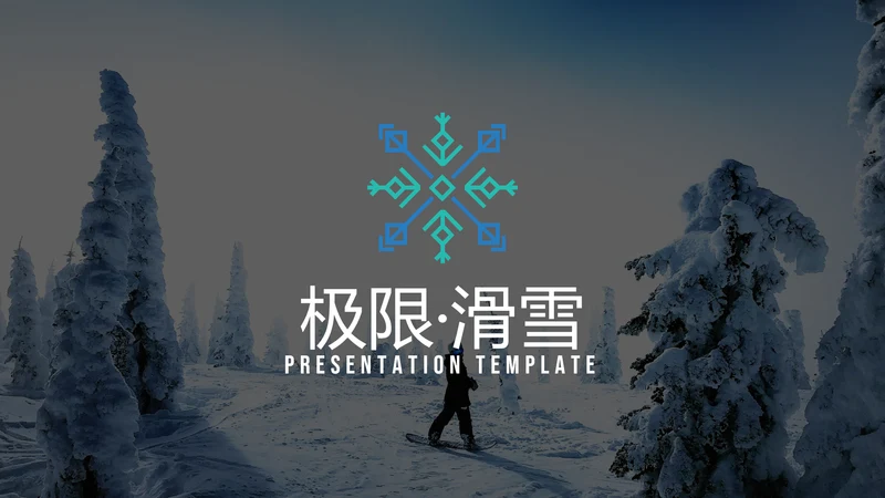 极限运动户外滑雪培训公司宣传PPT模板