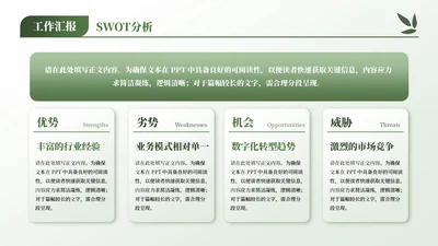 绿色商务风4项列表PPT单页