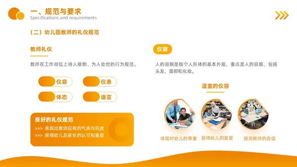 橙黄色商务风幼儿园教师岗前培训PPT