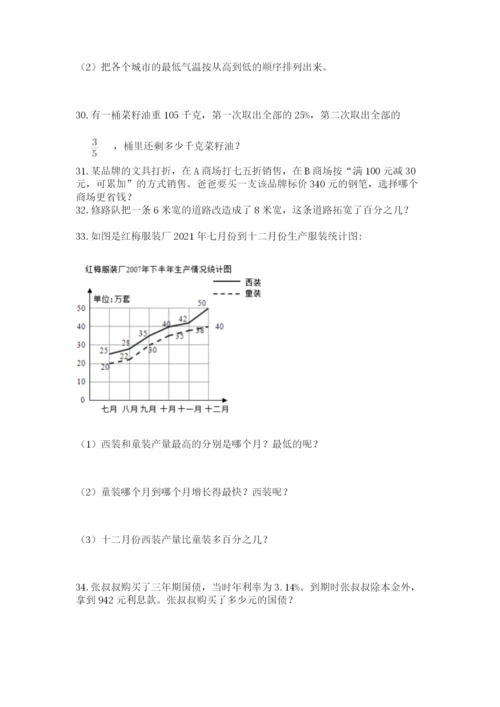 六年级小升初数学解决问题50道（研优卷）.docx