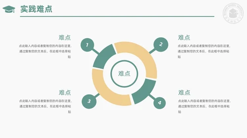 绿色小清新简约校徽学士帽大学论文答辩PPT模板