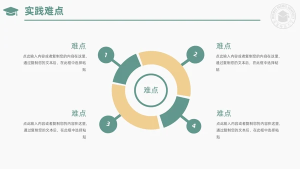 绿色小清新简约校徽学士帽大学论文答辩PPT模板