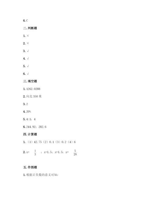 人教版六年级下册数学期末测试卷加答案(综合卷).docx