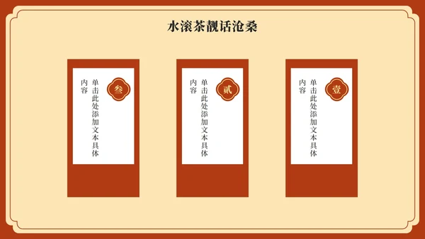 红黄中国风广式早茶家乡推荐PPT模板