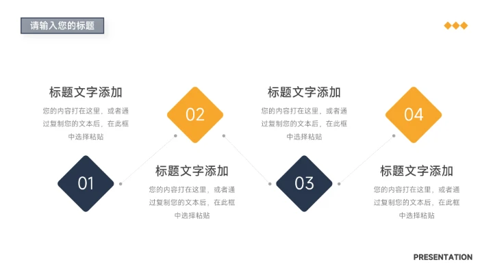 稳重商务黄蓝色系简约学习汇报PPT模板