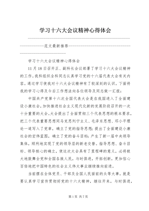学习十六大会议精神心得体会.docx