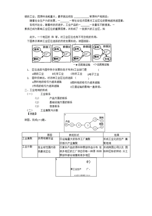 第三单元第二节必修一工业生产与地理环境(鲁教版)