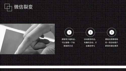 黑白微信公众号推广运营方案PPT模板