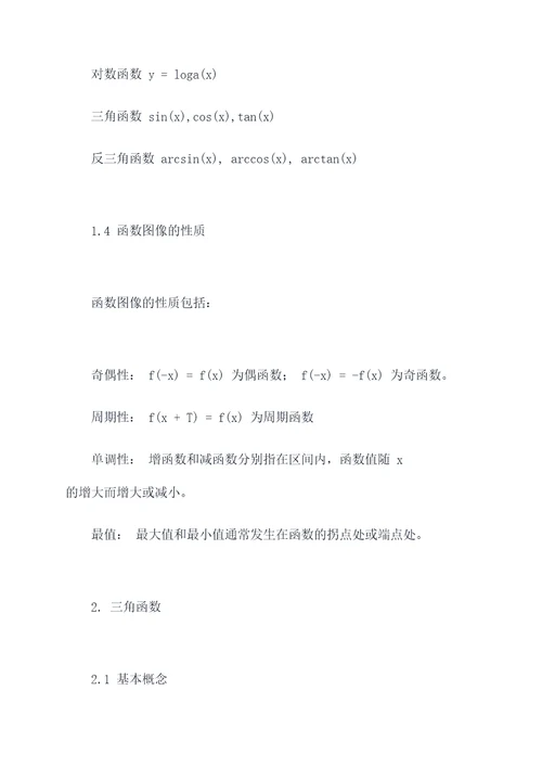 高中数学知识点公式总结