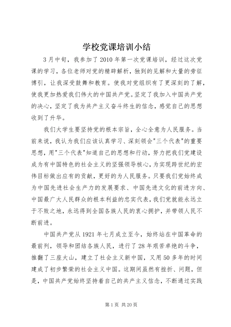 学校党课培训小结.docx