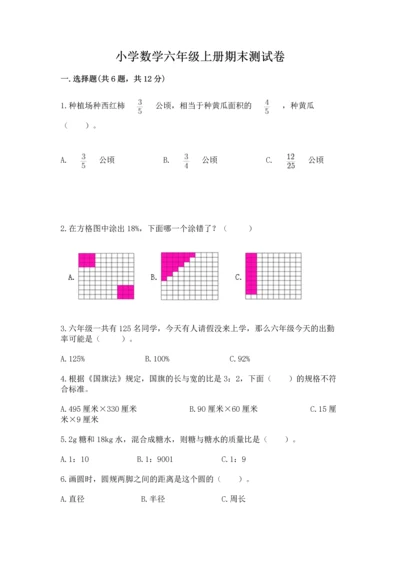 小学数学六年级上册期末测试卷附完整答案【全优】.docx