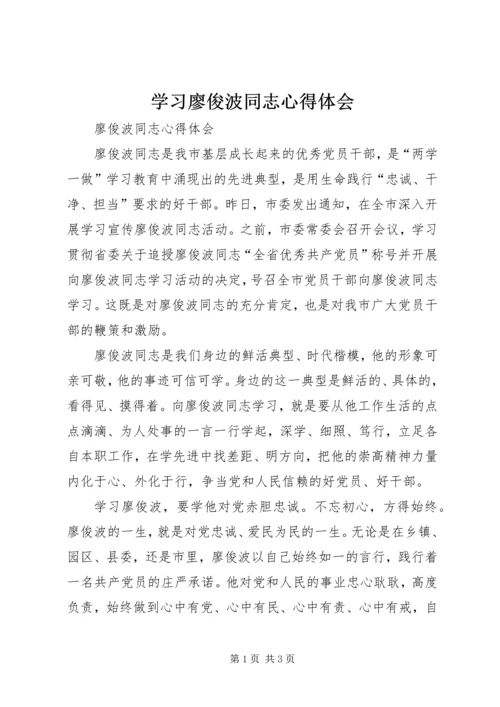 学习廖俊波同志心得体会 (5).docx