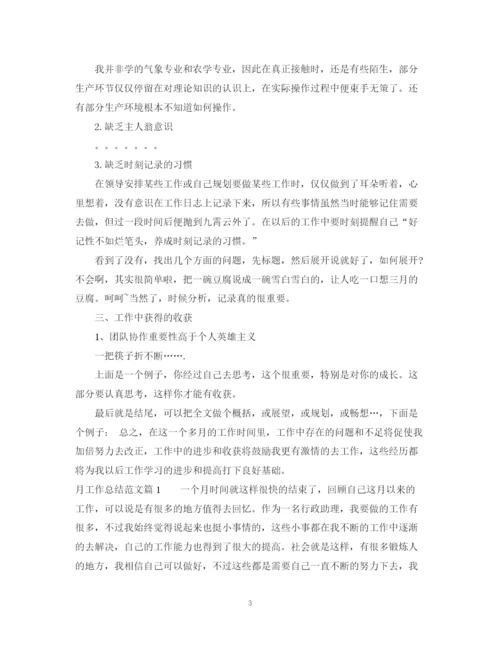 精编之月工作总结怎么写_个人月工作总结范文.docx