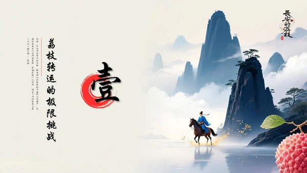 蓝红色简约风长安的荔枝读书分享PPT模板