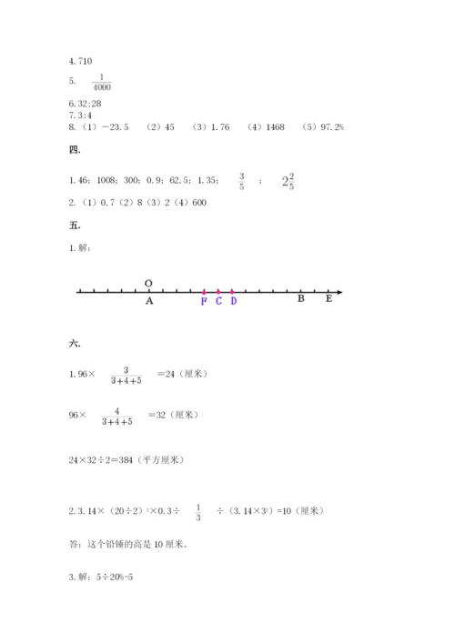 小学六年级数学摸底考试题附完整答案【名校卷】.docx